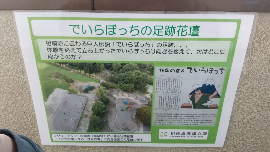 麻溝公園のでいたらぼっちの足跡花壇